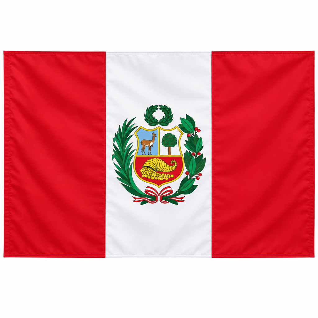 Peru Flag 2'x3' to 5'x8' Nylon
