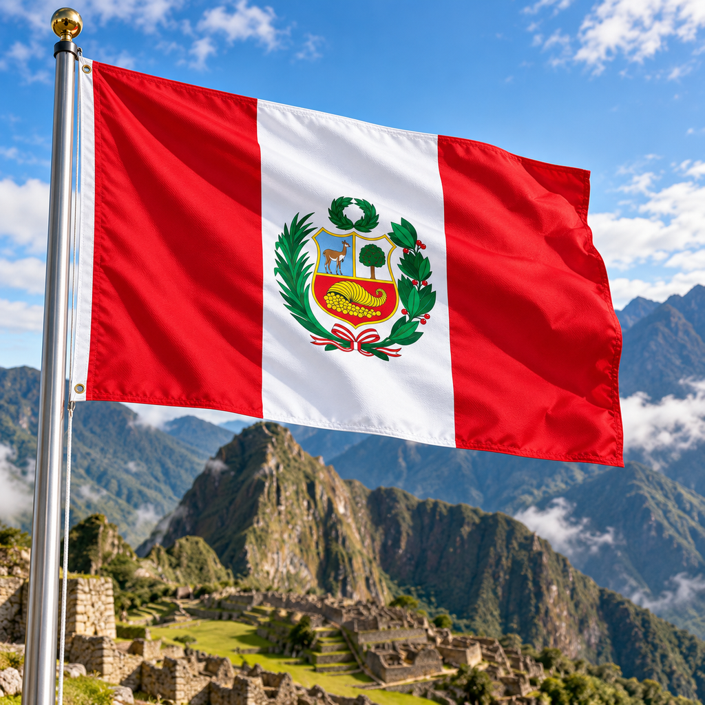 Peru Flag 2'x3' to 5'x8' Nylon