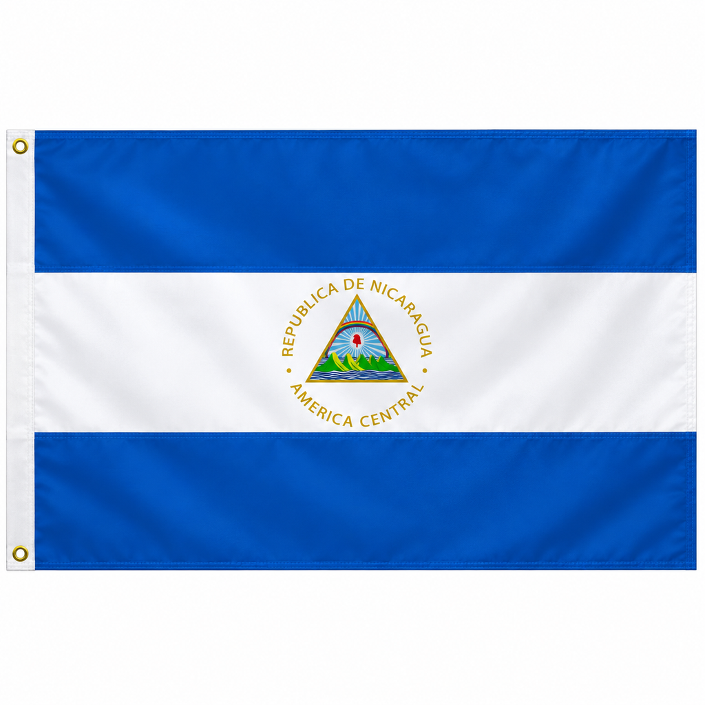 Nicaragua Flag 2'x3' to 5'x8' Nylon