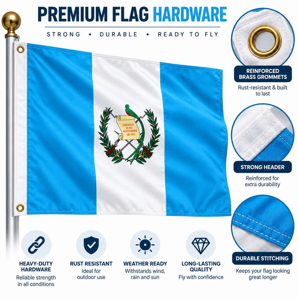 Guatemala Flag 2'x3' to 5'x8' Nylon