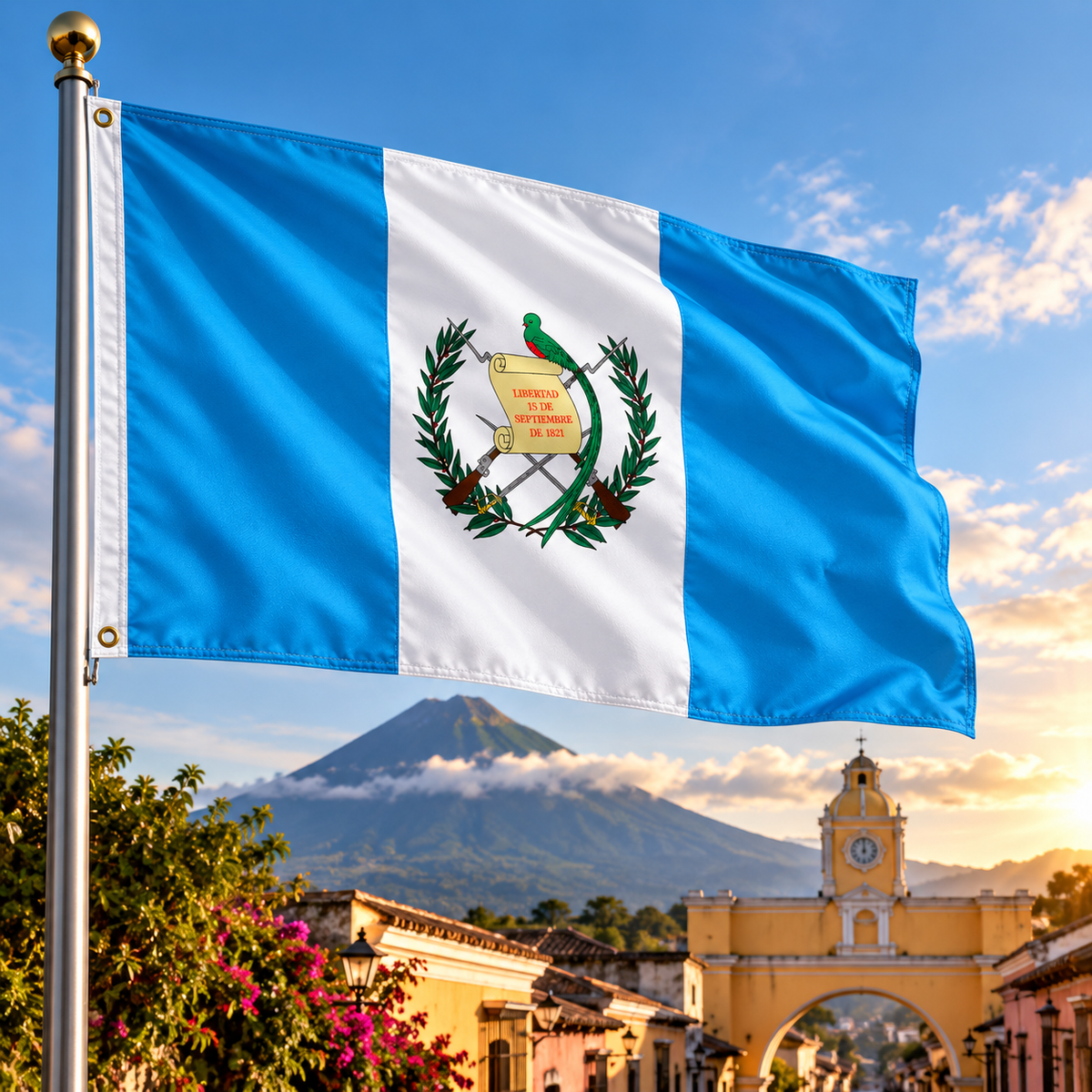 Guatemala Flag 2'x3' to 5'x8' Nylon