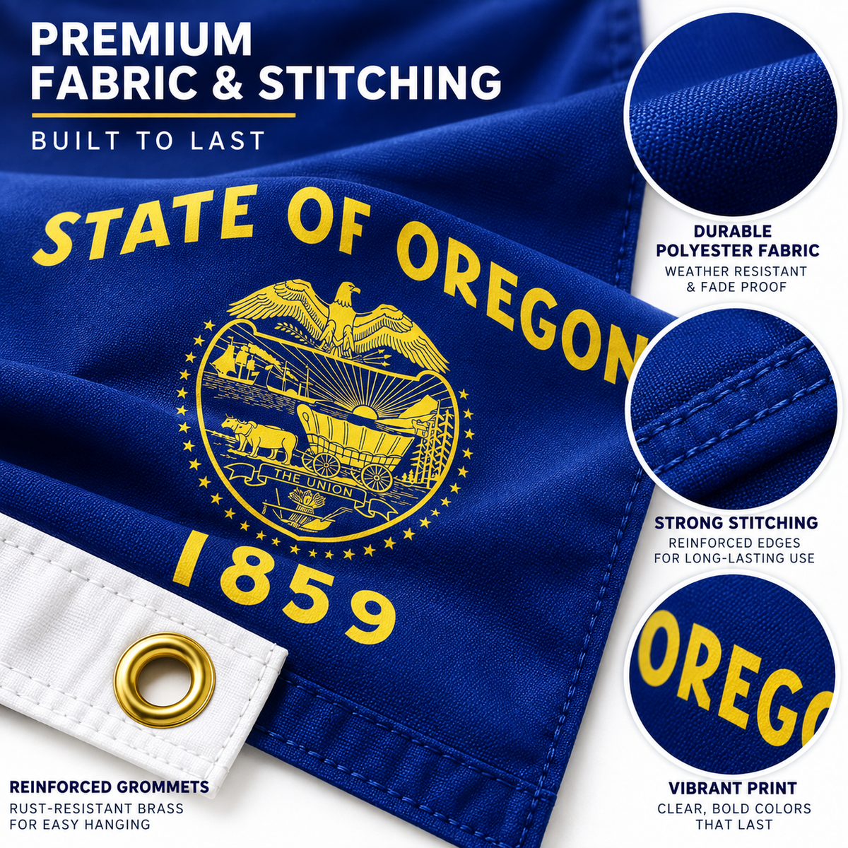 Nylon Oregon State Flag-3'x5' to 6x10'