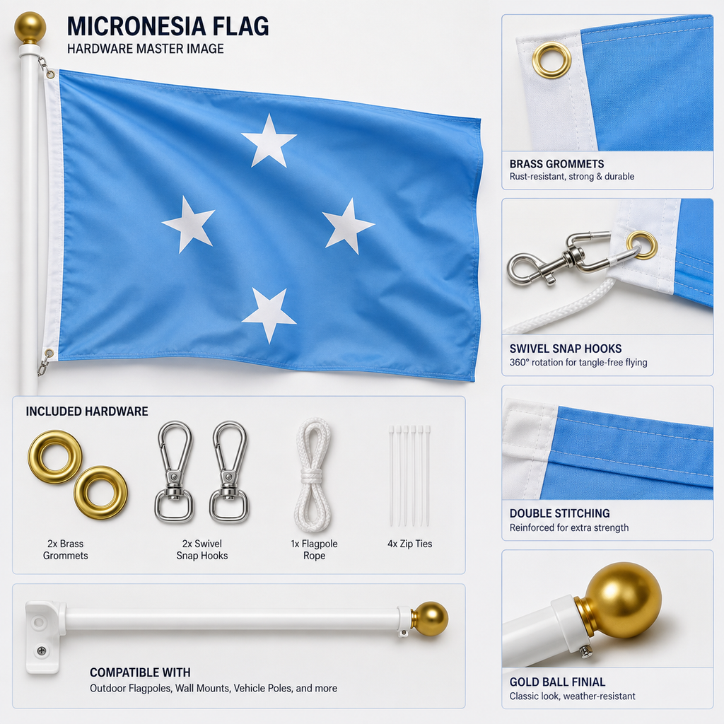 Micronesia Flag 2'x3' to 5'x8' Nylon