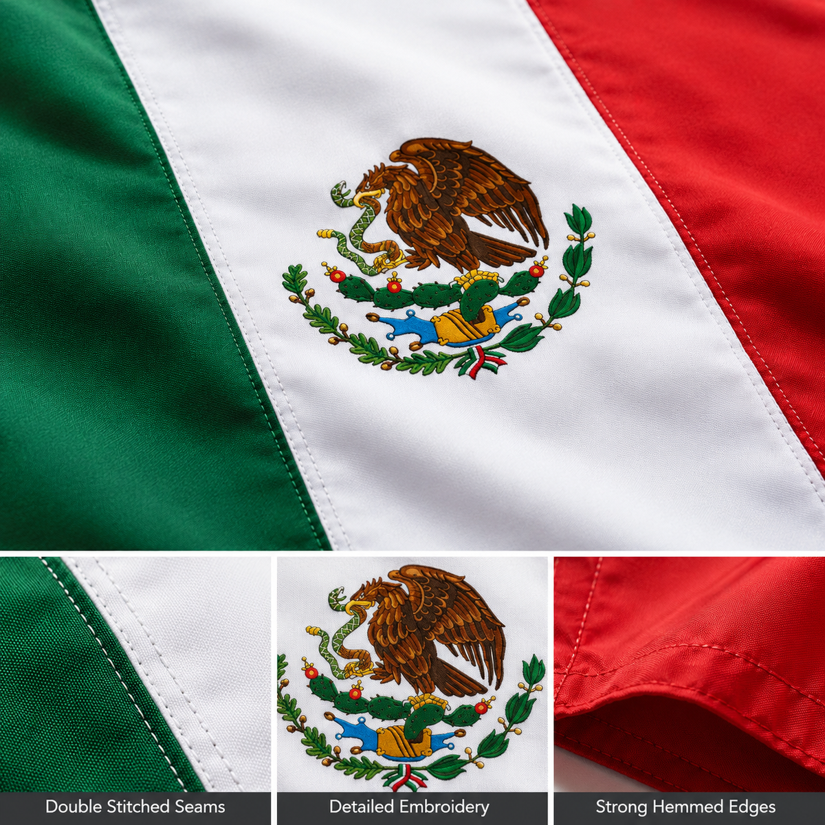 Mexico Flag 2'x3' to 5'x8' Nylon