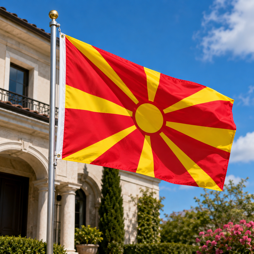 Macedonia Flag 2'x3' to 5'x8' Nylon
