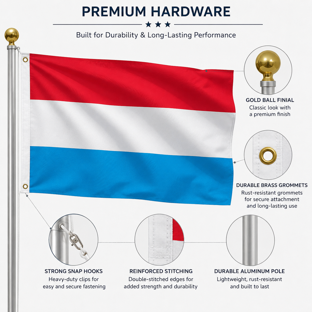 Luxembourg Flag 2'x3' to 5'x8' Nylon