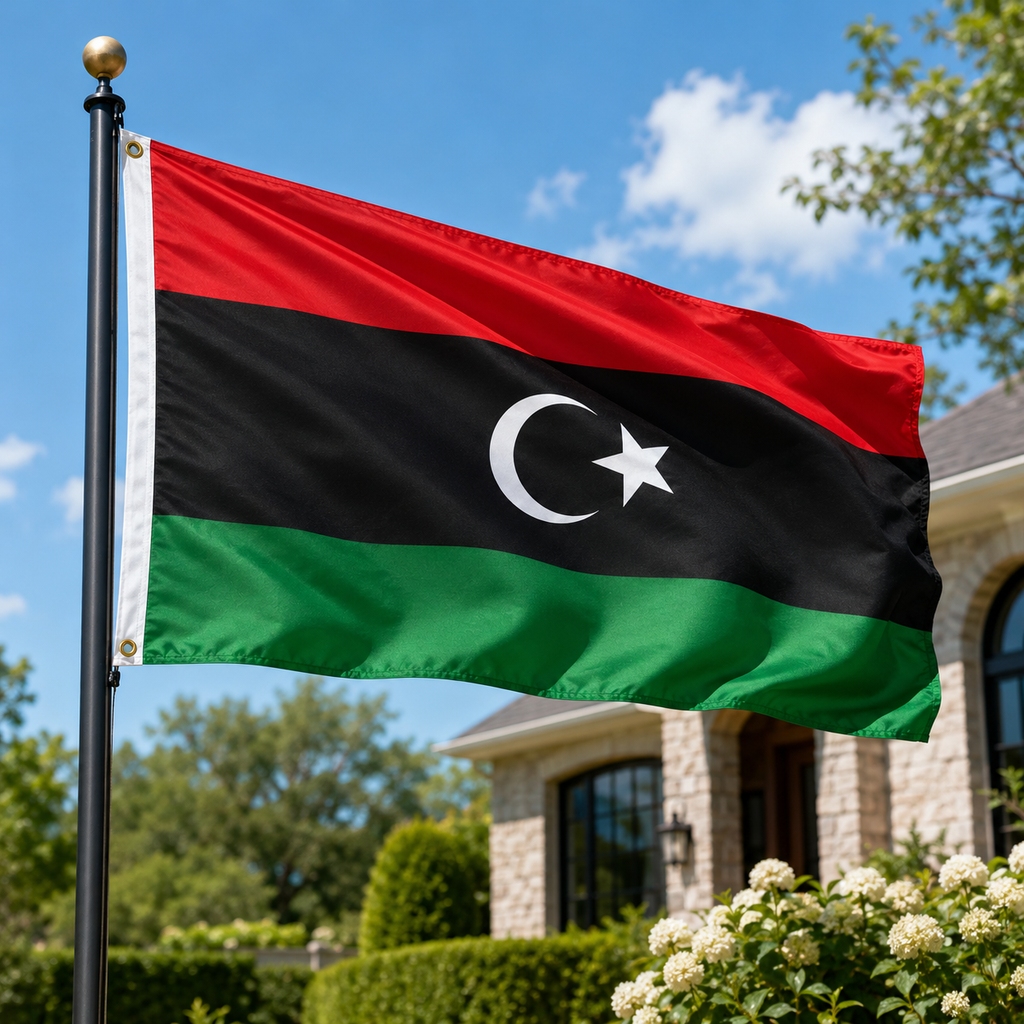 Libya Flag 2'x3' to 5'x8' Nylon