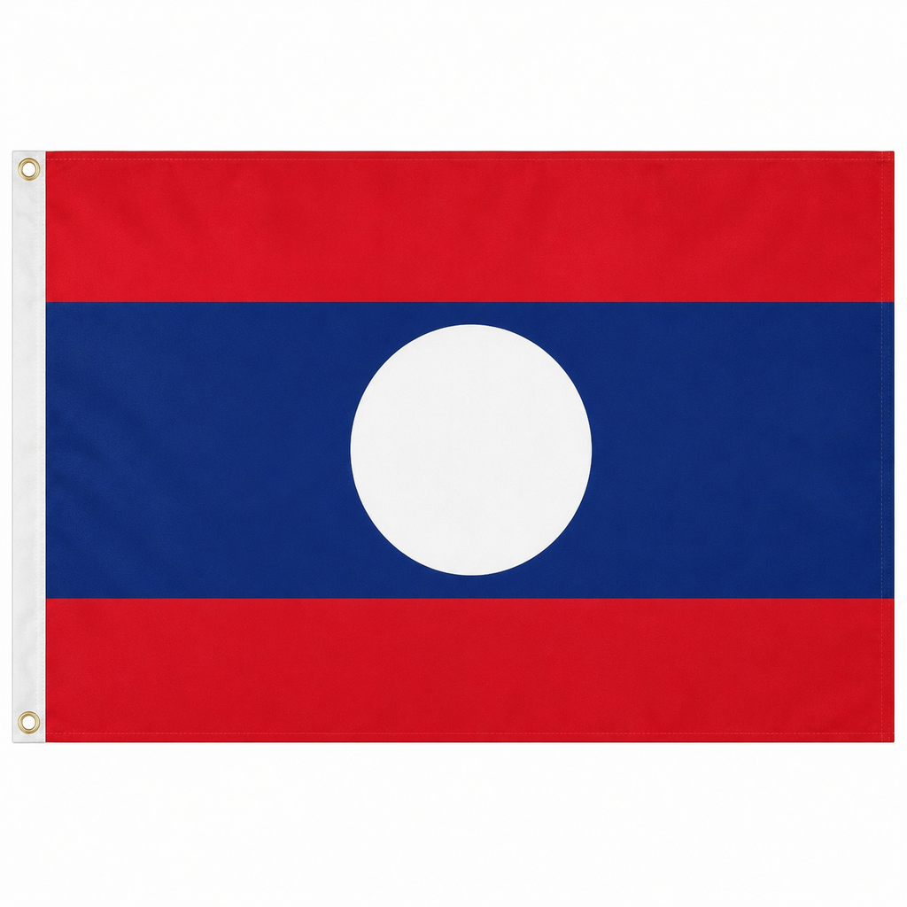 Laos Flag 2'x3' to 5'x8' Nylon