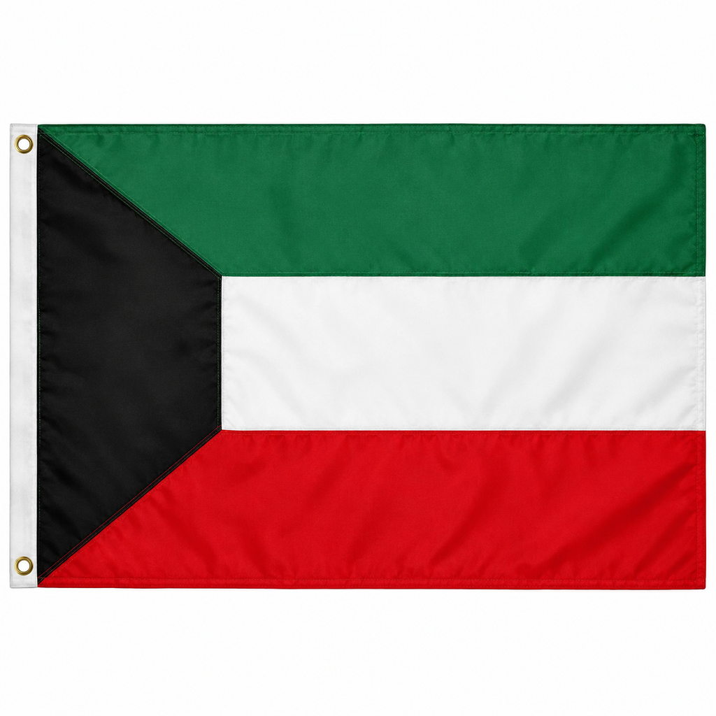 Kuwait Flag 2'x3' to 5'x8' Nylon