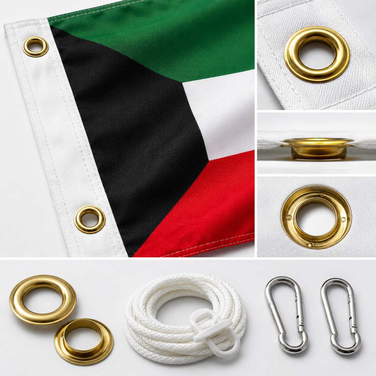Kuwait Flag 2'x3' to 5'x8' Nylon