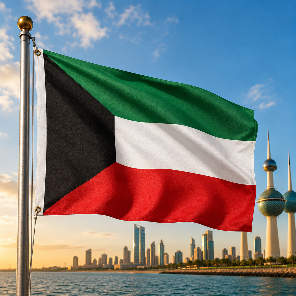 Kuwait Flag 2'x3' to 5'x8' Nylon