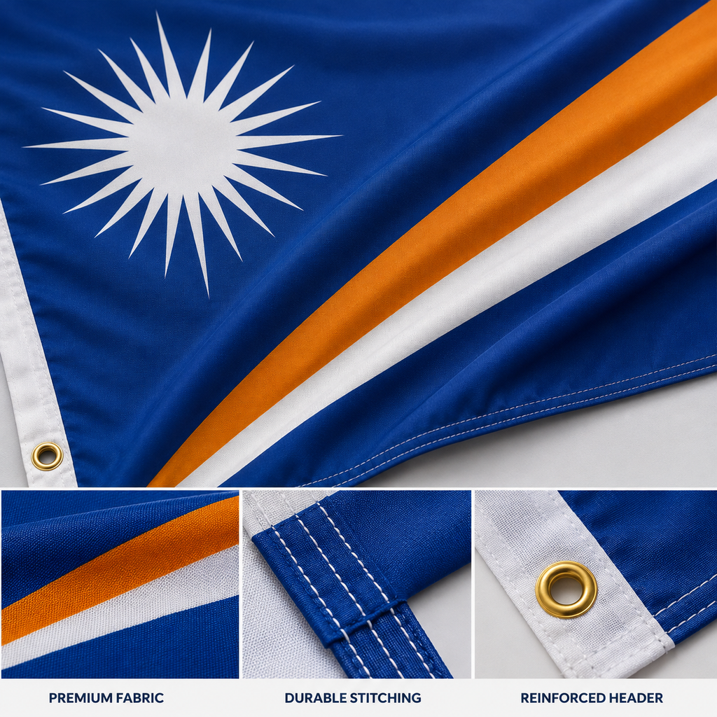 Marshall Islands Flag 2'x3' to 5'x8' Nylon