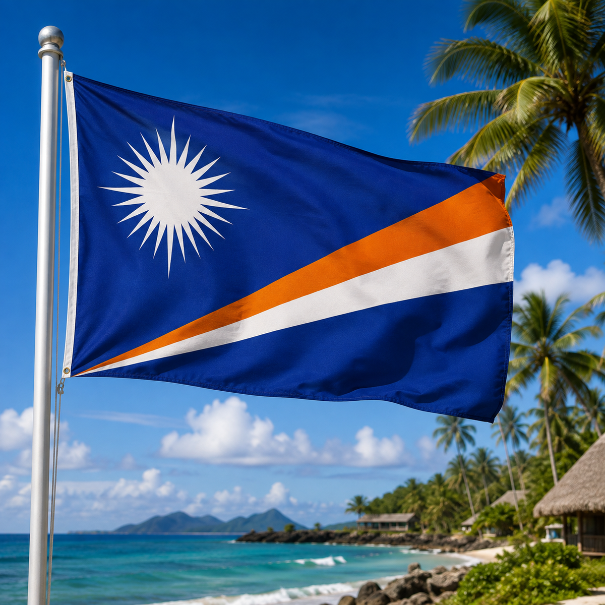 Marshall Islands Flag 2'x3' to 5'x8' Nylon