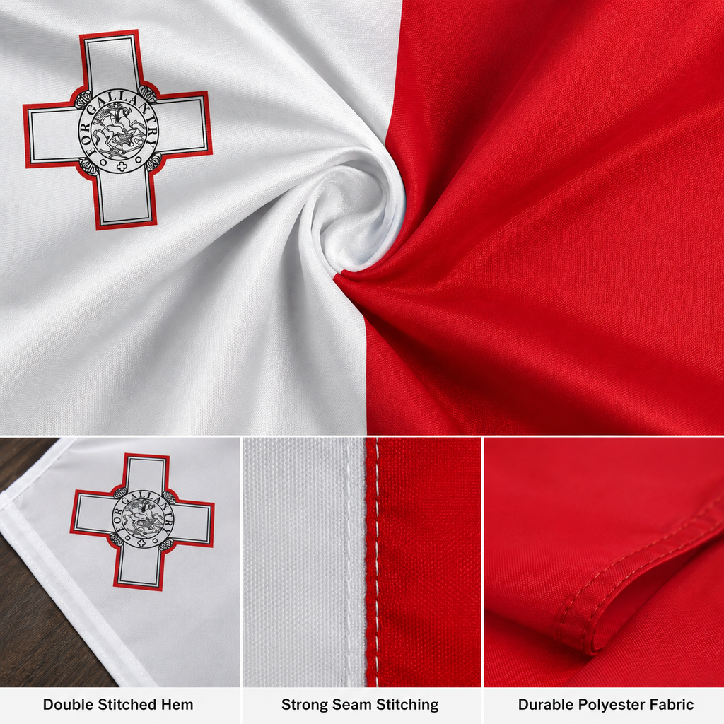 Malta Flag 2'x3' to 5'x8' Nylon