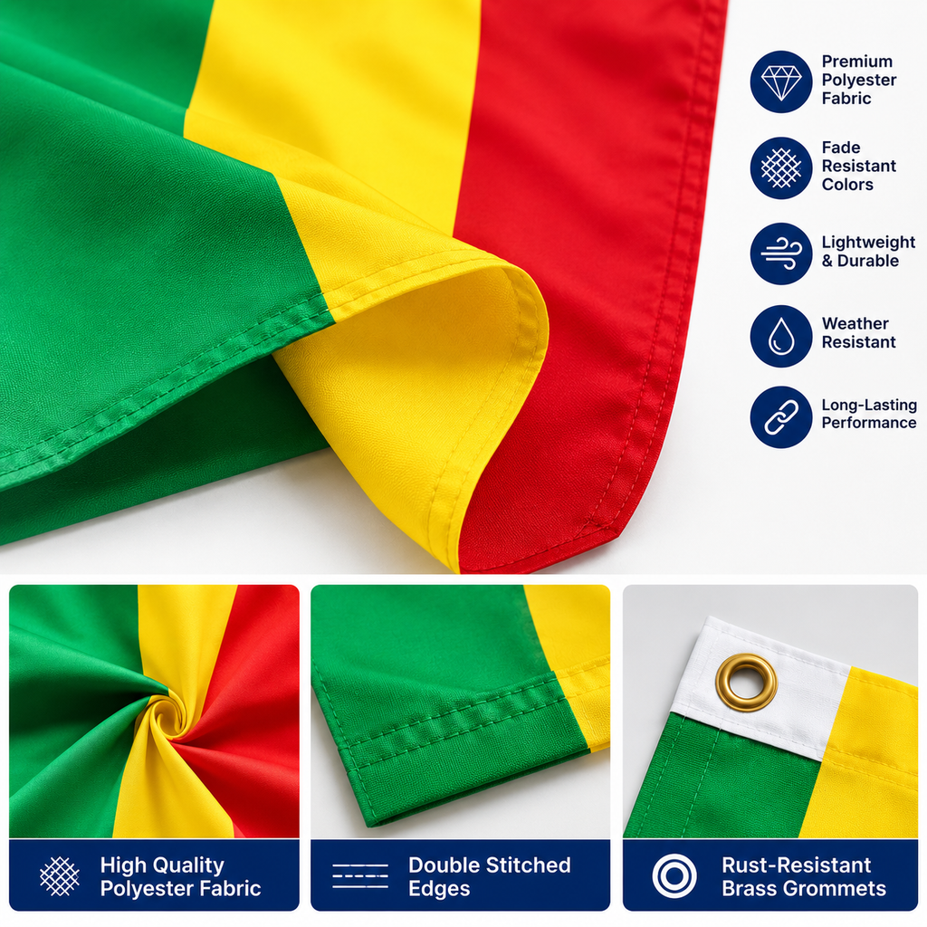 Mali Flag 2'x3' to 5'x8' Nylon