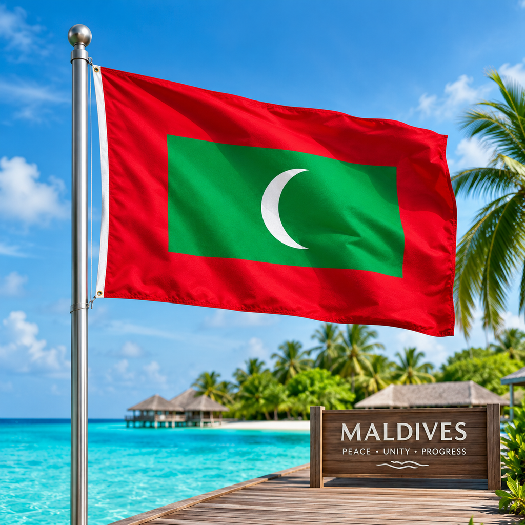 Maldives Flag 2'x3' to 5'x8' Nylon