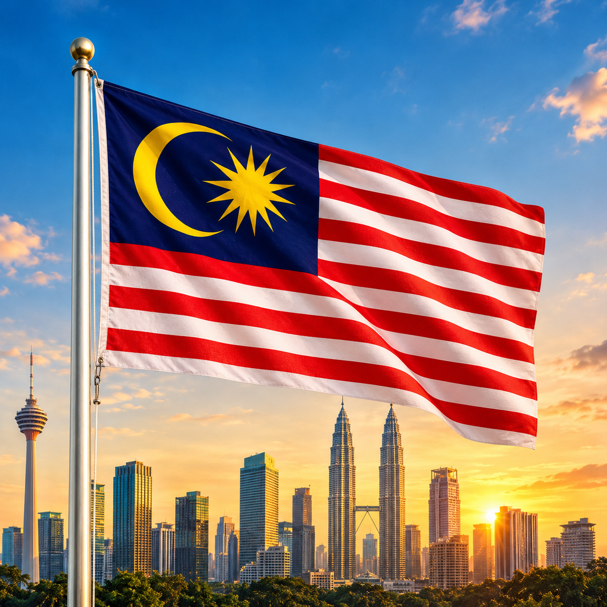 Malaysia Flag 2'x3' to 5'x8' Nylon