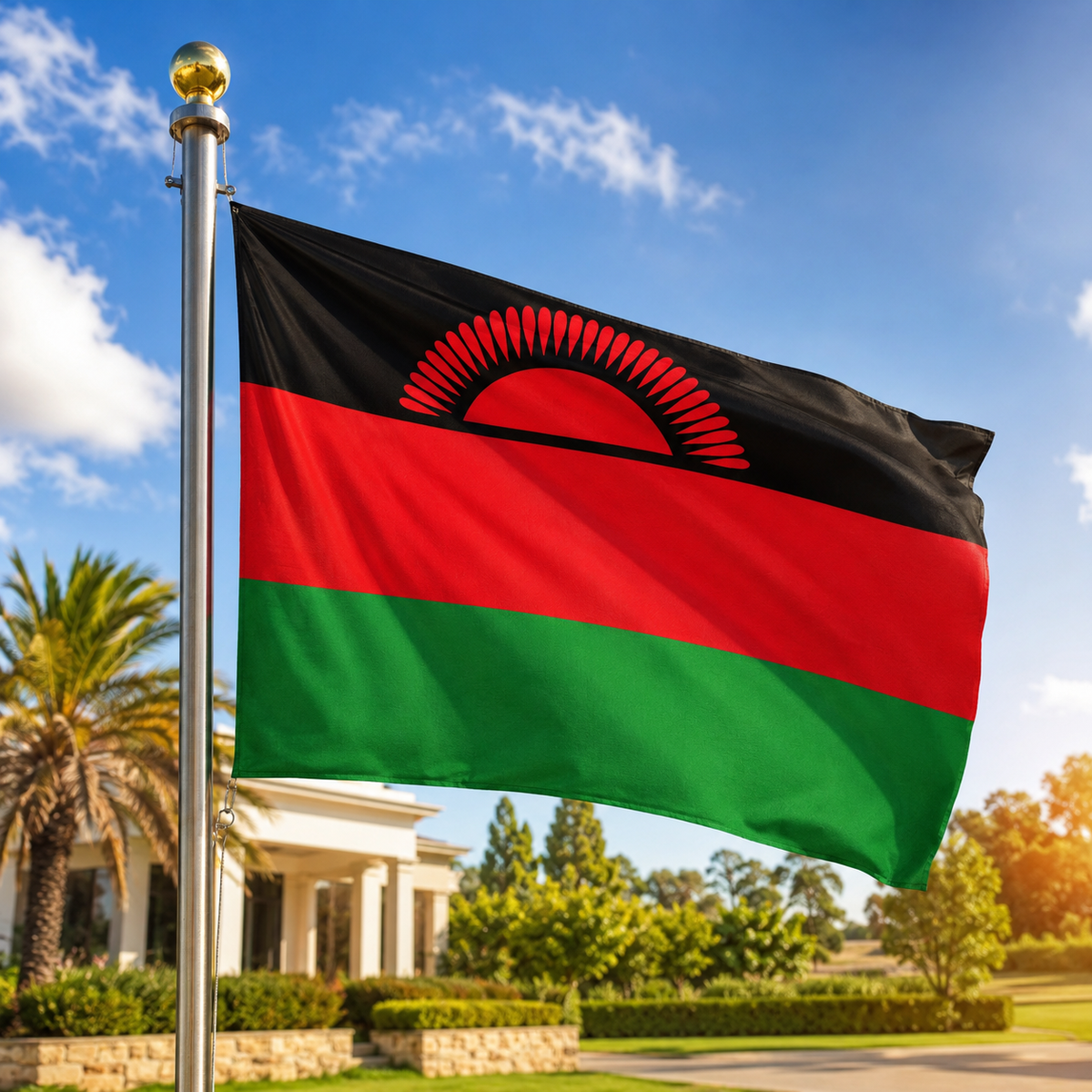 Malawi Flag 2'x3' to 5'x8' Nylon