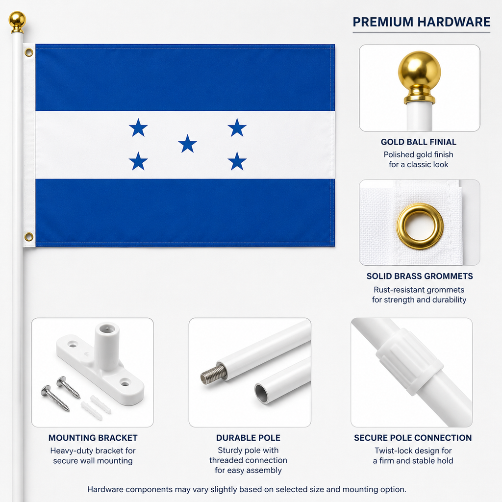 Honduras Flag 2'x3' to 5'x8' Nylon