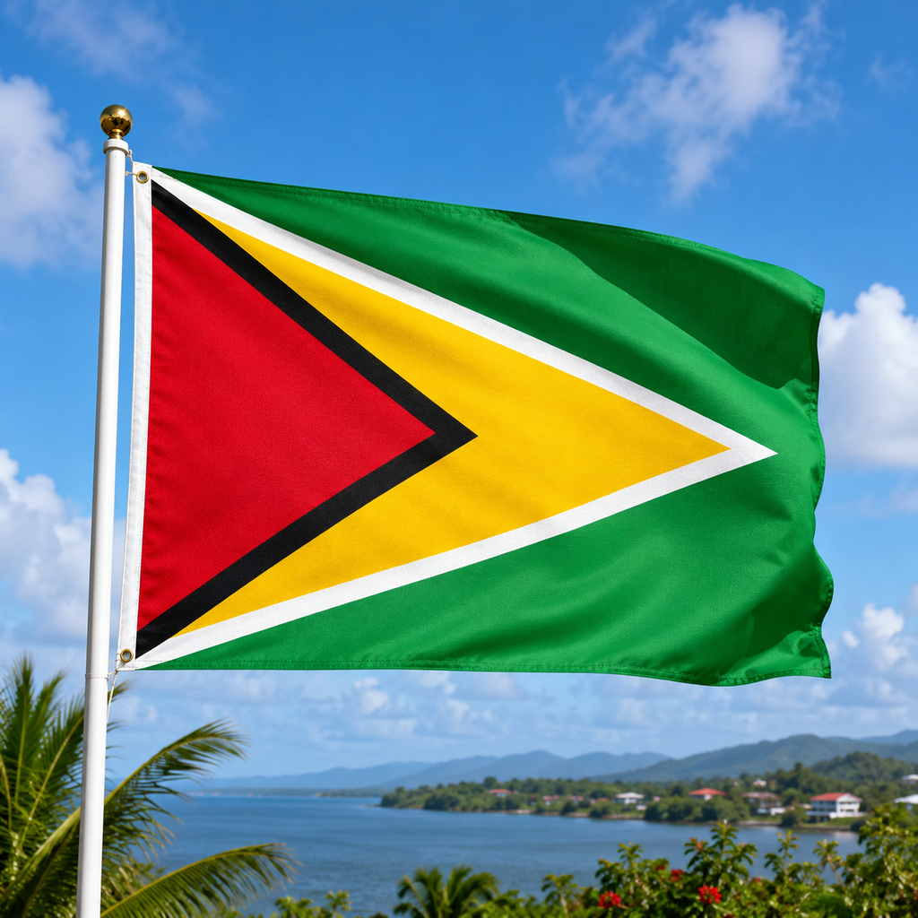 Guyana Flag 2'x3' to 5'x8' Nylon