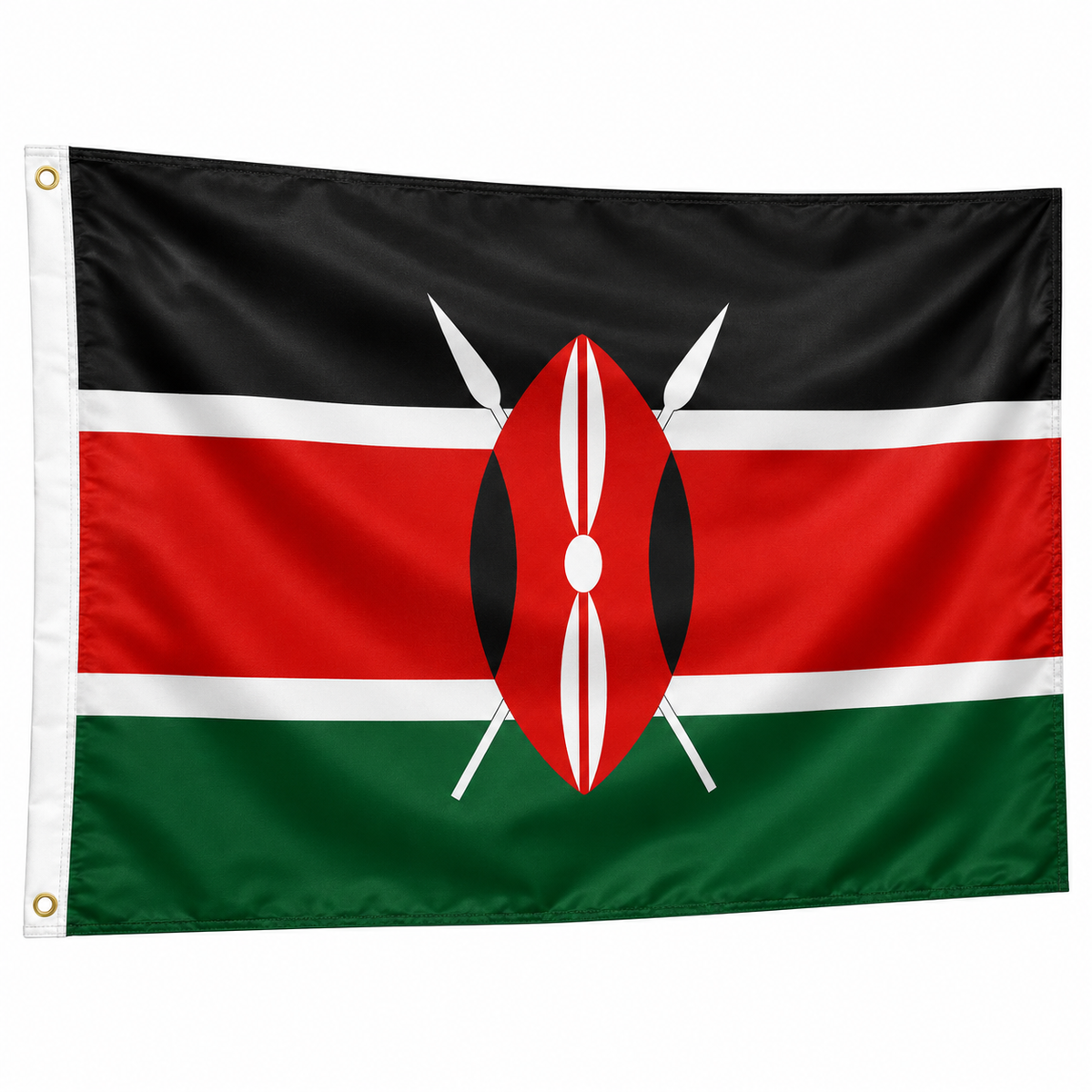 Kenya Flag 2'x3' to 5'x8' Nylon