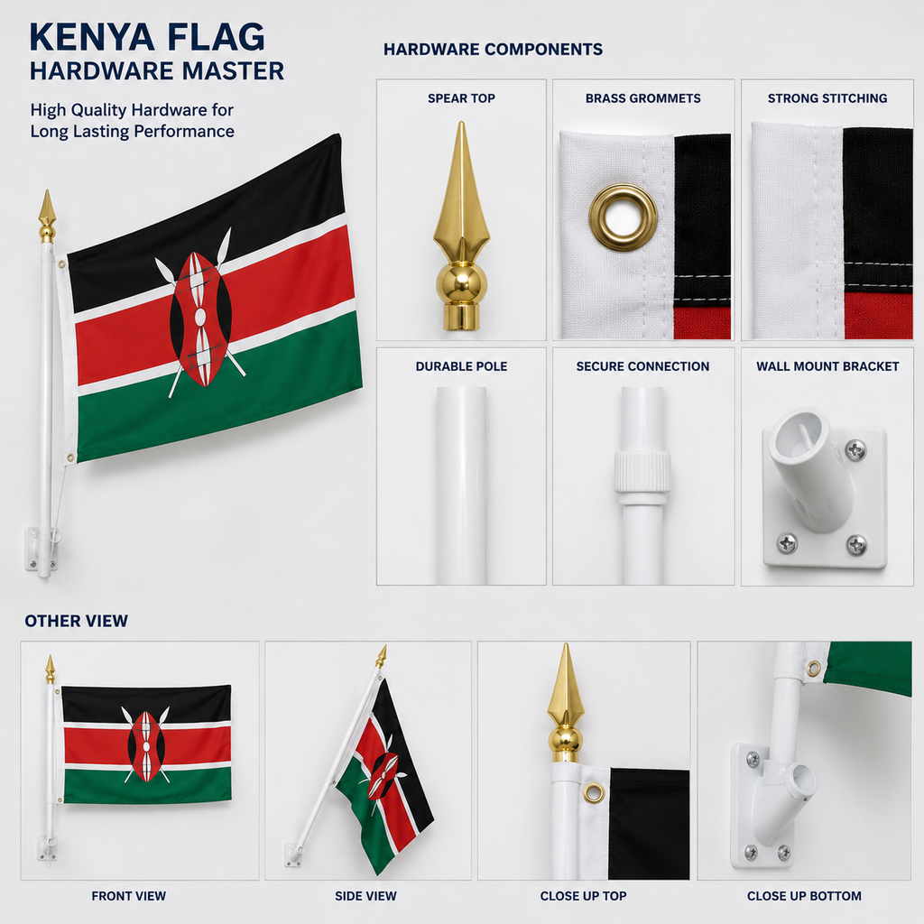 Kenya Flag 2'x3' to 5'x8' Nylon