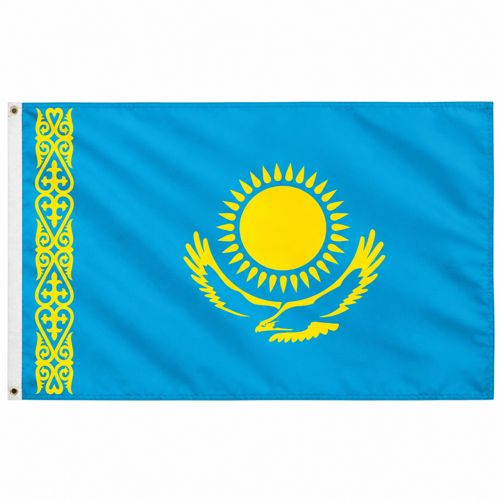 Kazakhstan Flag 2'x3' to 5'x8' Nylon