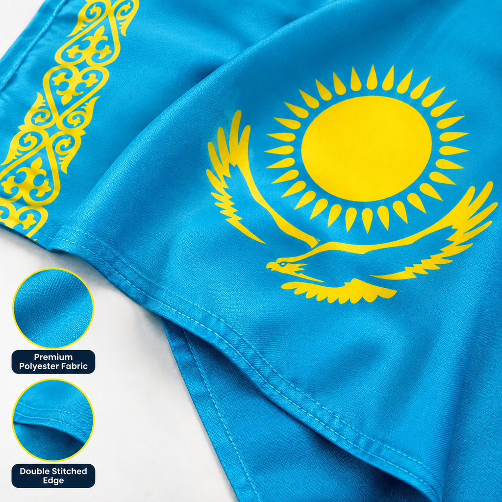 Kazakhstan Flag 2'x3' to 5'x8' Nylon