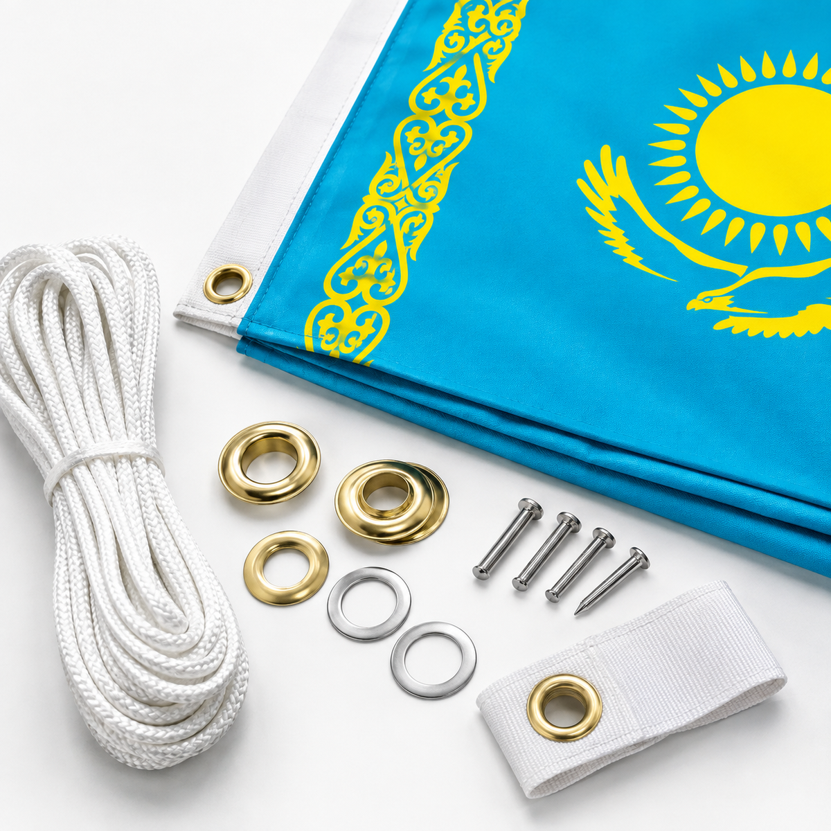 Kazakhstan Flag 2'x3' to 5'x8' Nylon