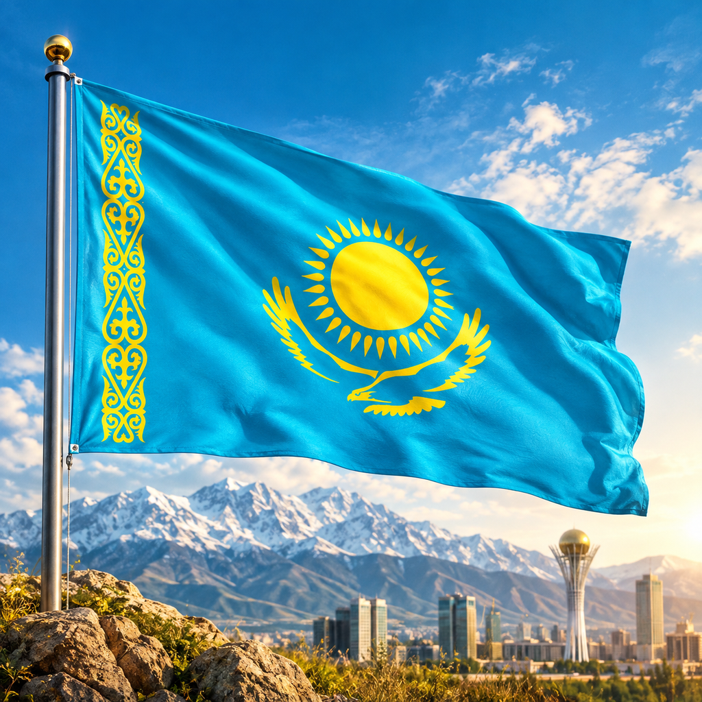 Kazakhstan Flag 2'x3' to 5'x8' Nylon