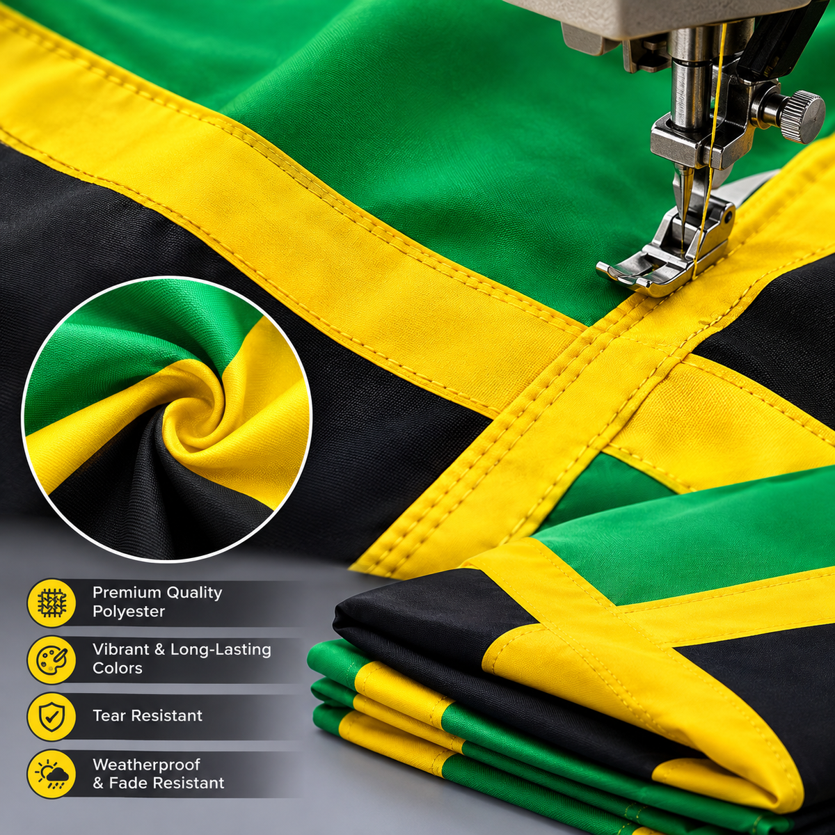 Jamaica Flag 2'x3' to 5'x8' Nylon