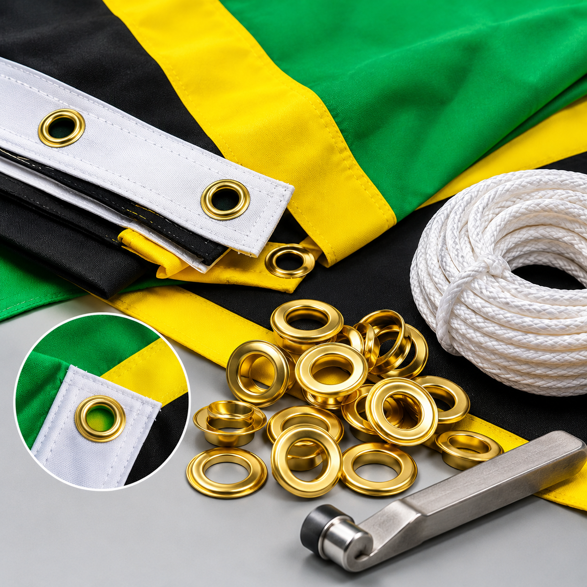 Jamaica Flag 2'x3' to 5'x8' Nylon