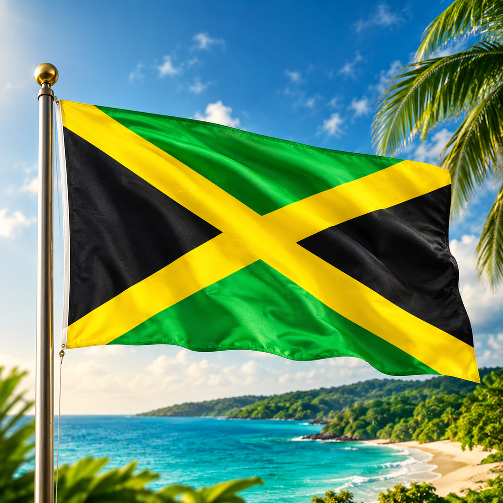 Jamaica Flag 2'x3' to 5'x8' Nylon