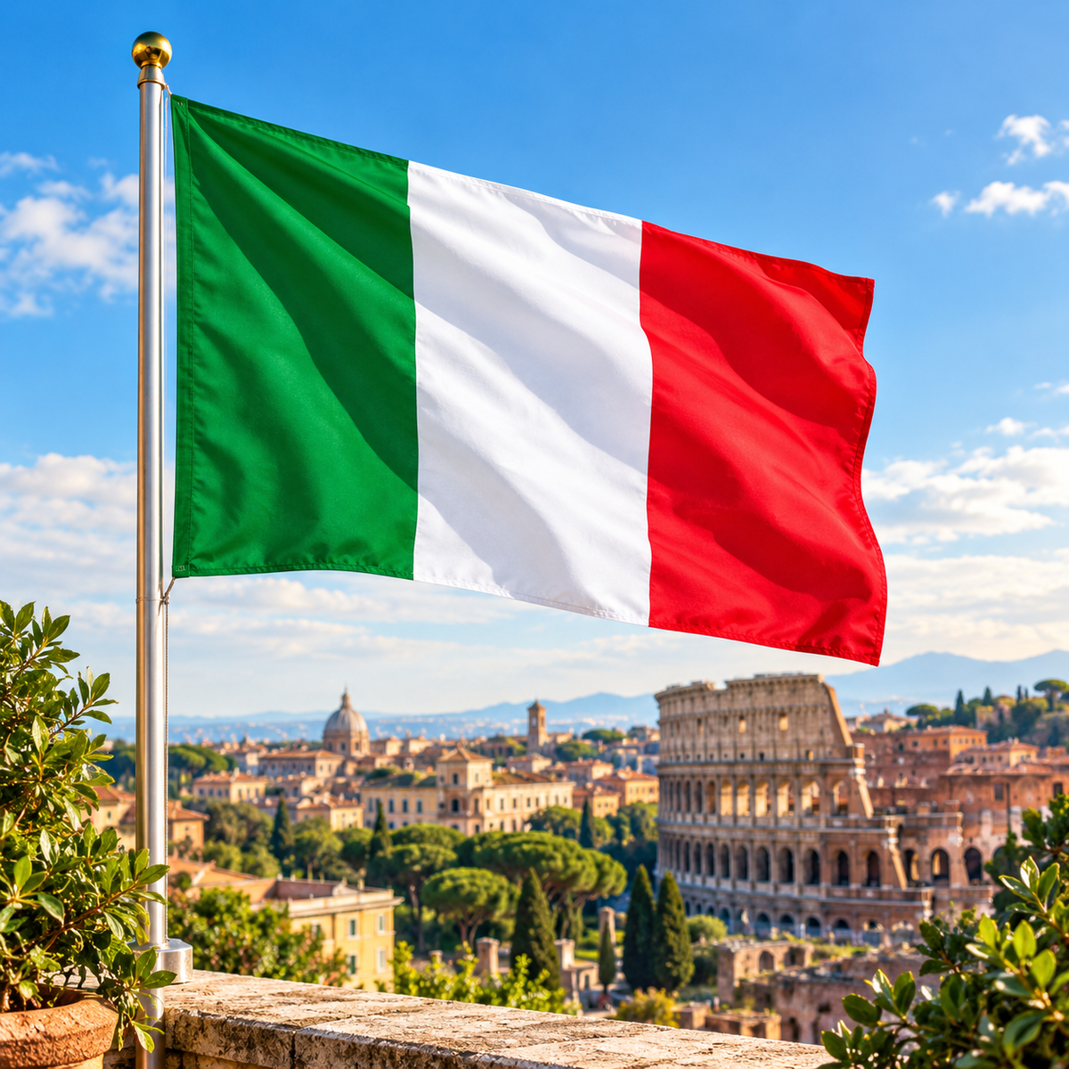 Italy Flag 2'x3' to 5'x8' Nylon