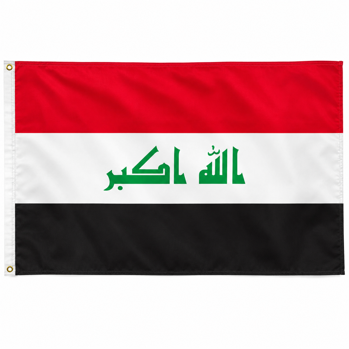 Iraq Flag 2'x3' to 5'x8' Nylon