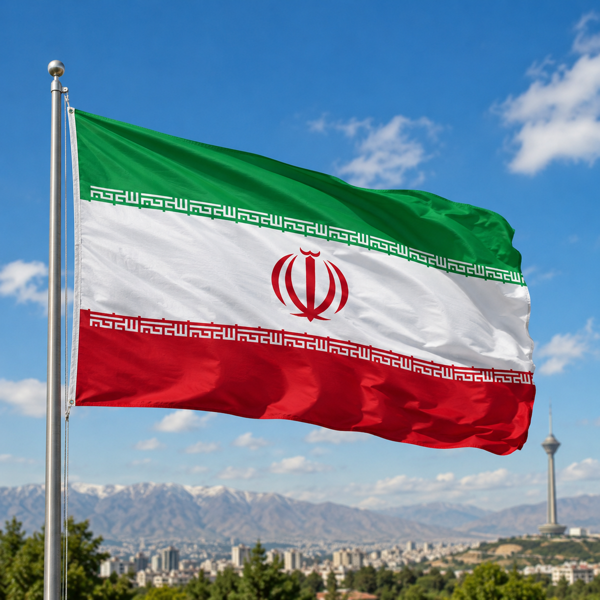Iran Flag 2'x3' to 5'x8' Nylon