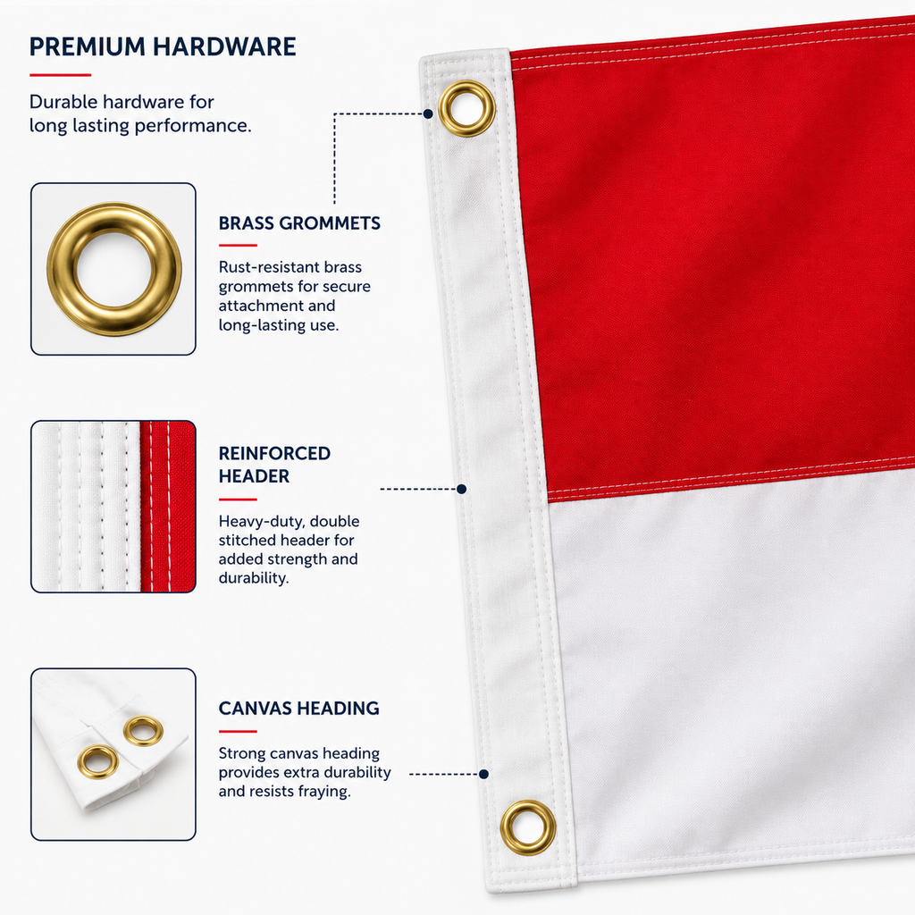 Indonesia Flag 2'x3' to 5'x8' Nylon