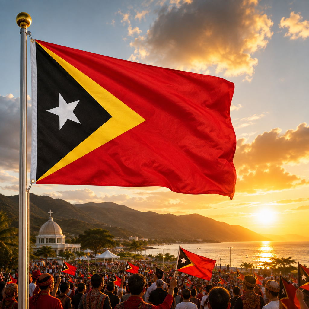 East Timor Flag 2'x3' to 5'x8' Nylon