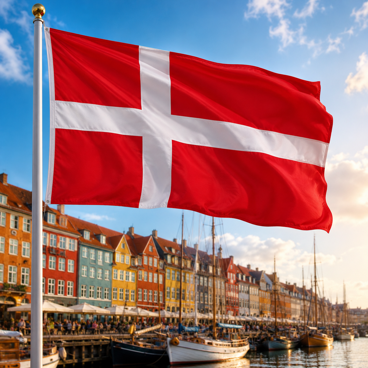 Denmark Flag 2'x3' to 5'x8' Nylon