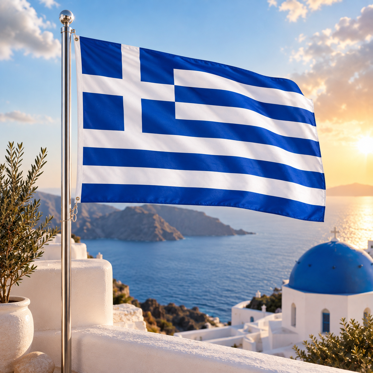 Greece Flag 2'x3' to 5'x8' Nylon