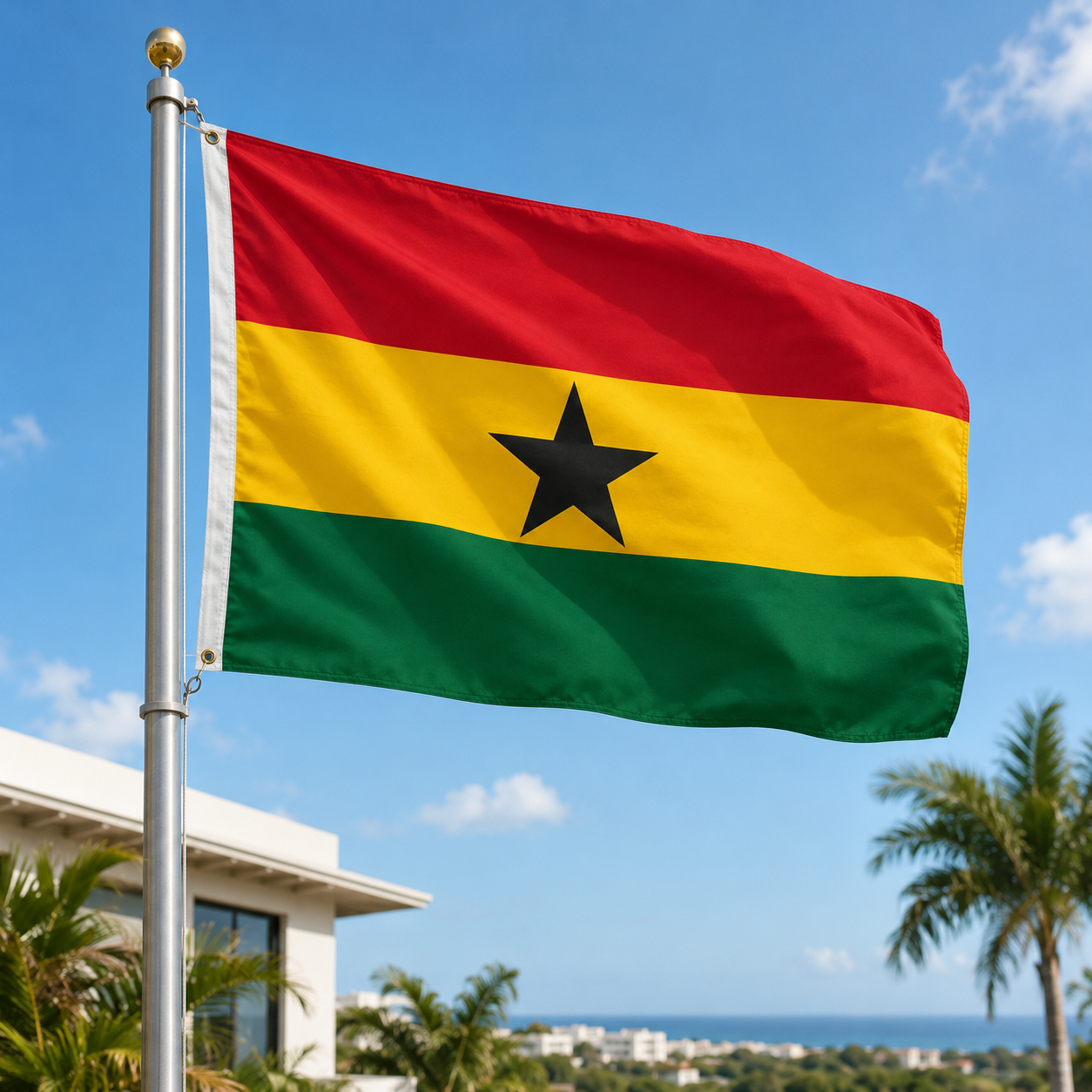 Ghana Flag 2'x3' to 5'x8' Nylon