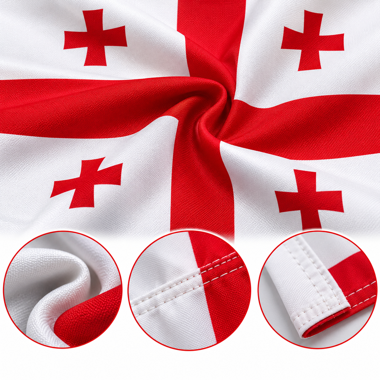 Georgia Flag 2'x3' to 5'x8' Nylon