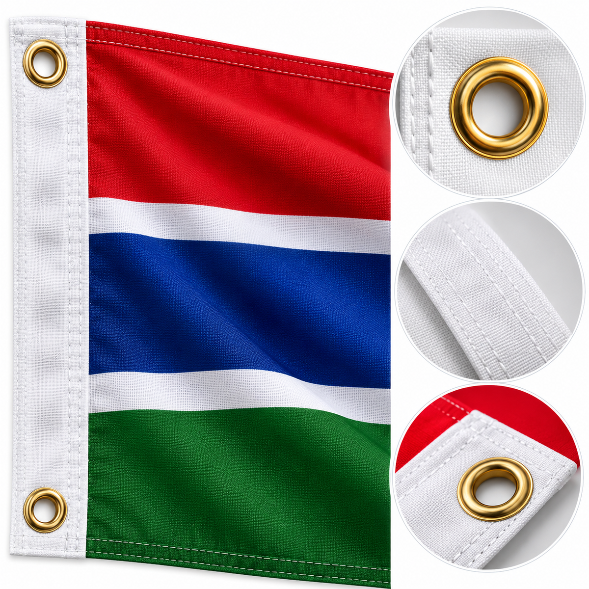 Gambia Flag 2'x3' to 5'x8' Nylon