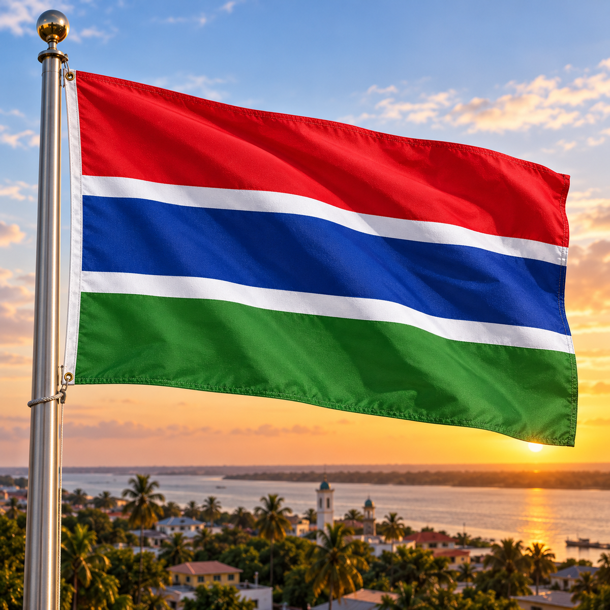 Gambia Flag 2'x3' to 5'x8' Nylon