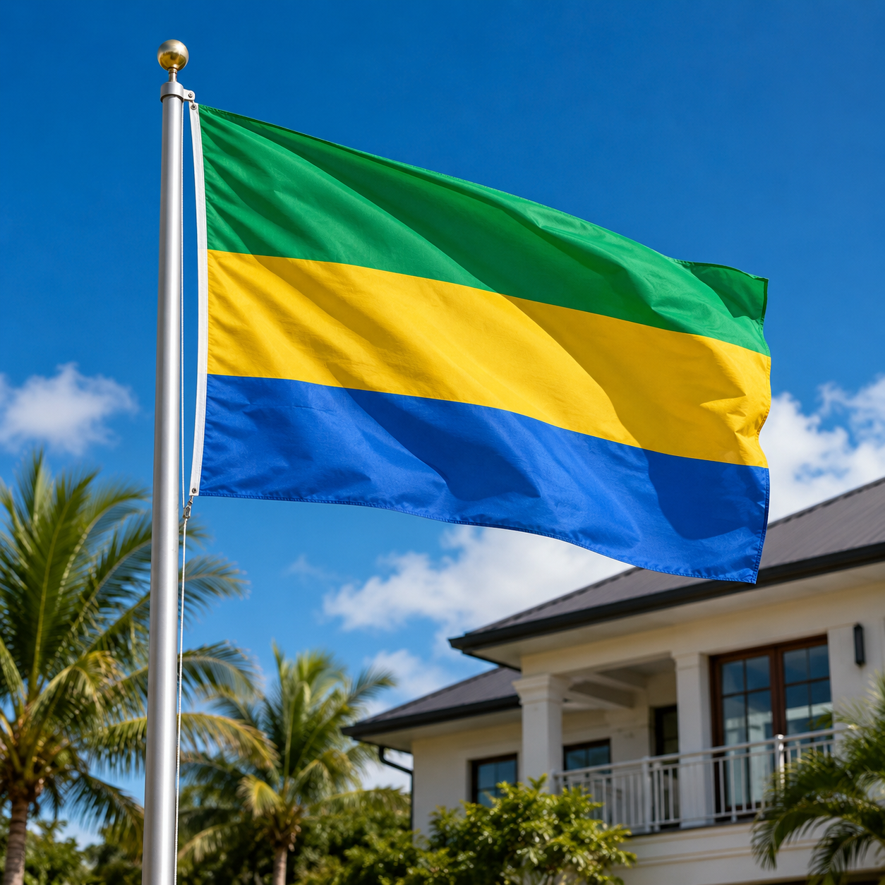 Gabon Flag 2'x3' to 5'x8' Nylon