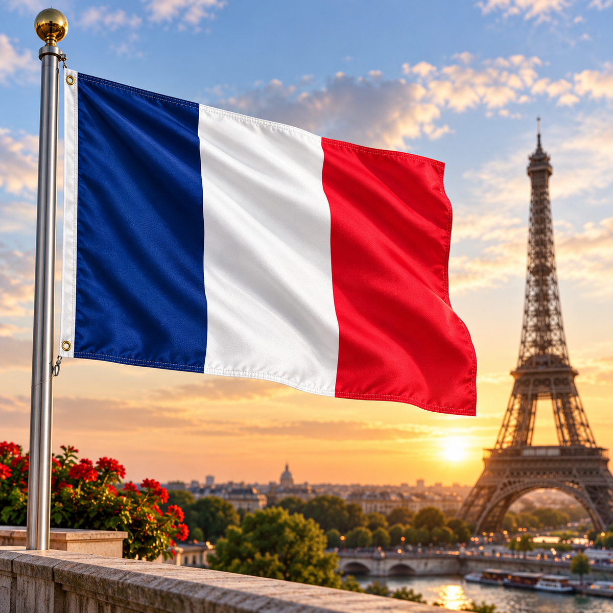France Flag 2'x3' to 5'x8' Nylon