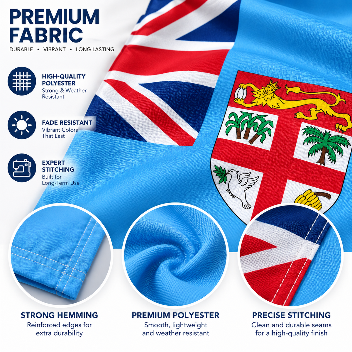Fiji Flag 2'x3' to 5'x8' Nylon