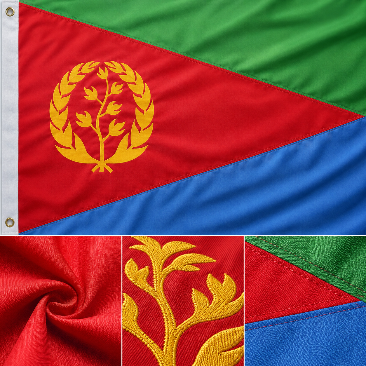Eritrea Flag 2'x3' to 5'x8' Nylon