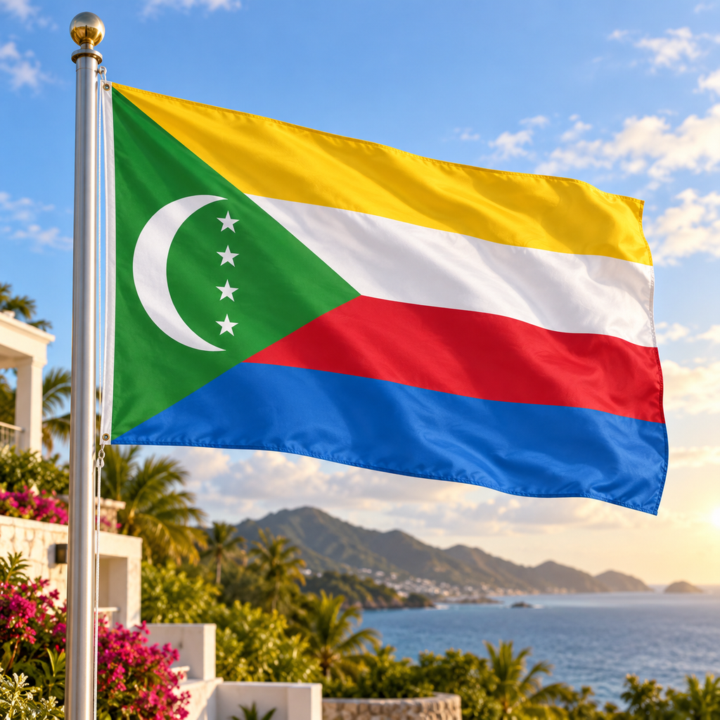 Comoros Flag 2'x3' to 5'x8' Nylon
