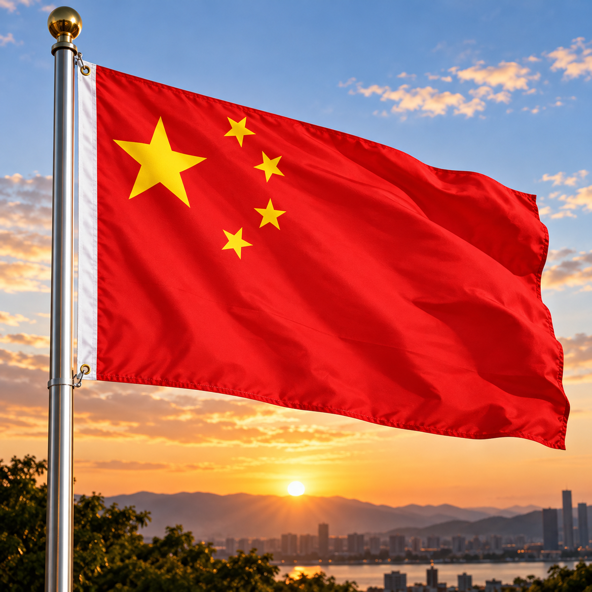China Flag 2'x3' to 5'x8' Nylon